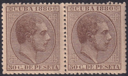 Cuba 1880 Sc 92 Ed 60 Pair MNH** Gum Crazing/toning - Cuba (1874-1898)