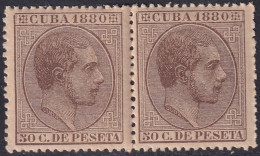 Cuba 1880 Sc 92 Ed 60 Pair MNH** Gum Crazing/toning - Cuba (1874-1898)