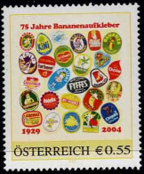 PM 75 Jahre Bananenaufkleber ( Rote Schrift )  Ex Bogen Nr. 8002367  Postfrisch - Persoonlijke Postzegels