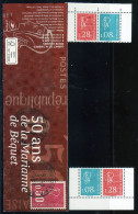 2021-75è SALON PHILATELIQUE " Bloc 2 PAIRES à 1.28 € Rouge+1.08 € Bleu " 3 Marges Du Carnet Marianne De BEQUET 1971 Neuf - 1971-1976 Maríanne De Béquet