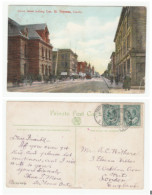 TRAM  - 1907 St Thomas, Talbot St Looking East CANADA Ontario  Postcard To GB Cover  Stamps Tramway - Strassenbahnen