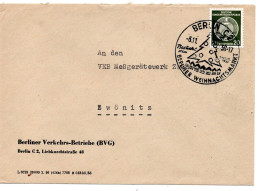 63512 - DDR - 1956 - 20Pfg Zirkel Links EF A Bf BERLIN - BERLINER WEIHNACHTSMARKT -> Zwoenitz - Cartas & Documentos
