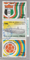 USATI ITALIA 1990 - Ref.0625A "Coppa Del Mondo: EMIRATI E COLOMBIA, Stadio Di BOLOGNA" 3 Val. In Striscia - - 1981-90: Used