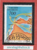 USATI ITALIA 1990 - Ref.0626A "CELEBRAZIONI COLOMBIANE" 1 Val. Parte Sinistra - - 1981-90: Usati