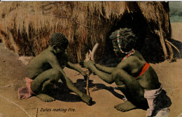 ZULU Postcard-: Ca. 1910, Zulus Making Fire - PC04 - Südafrika