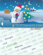 Germany - O 1313/230 - Minimedia - Snowman Christmas, Stadtwerke Düsseldorf - 12.1995, 6DM, 320ex, Used - O-Series : Customers Sets