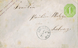 54758. Carta Post Couvert 1 Kr. SULZBACH (Wurttemberg) 1870 Circulada A Backnang - Entiers Postaux