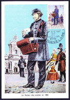 Belgium 1971 Maxi Card, Painting By James Thiriar Postal Messenger On Foot - 1971-1980
