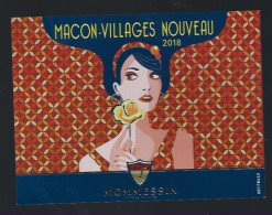 Etiquette Vin Macon Villages Nouveau 2018 Mommessin " Femme" - Bourgogne