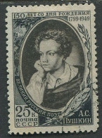 Soviet Union:Russia:USSR:Used Stamp 150 Years From A.S.Pushkin Birth, 1949 - Gebraucht