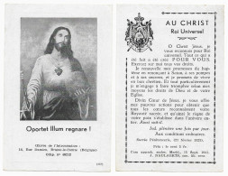 Braine-le-Comte Sacrée Pénitencerie (21 Février 1923), Au Christ Roi Universel, Œuvre 16 Rue Damien Pie XII_Belgique - Devotion Images