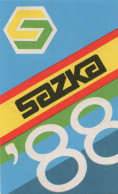 SAZKA, Czechoslovak Betting Office, Betting On The Results Of Sports Competitions, 1988, 65 X 105 Mm, Blue Back Side - Tamaño Pequeño : 1981-90