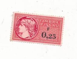 France Timbre Fiscal 0.25 Non Oblitéré - Stamps