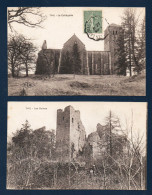 21. Environs De Semur. Vic-sous-Thil. Collégiale De Jean II De Thil ( 1350) Et Ruines Du Château. Lot De 2 Cartes. 1919 - Semur