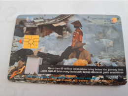 INDONESIA CHIPCARD 100 UNITS / INDONESIANS ON TRASH BUILD/      Fine Used Card   **16543 ** - Indonésie