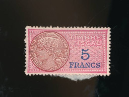 France Timbre Fiscal 5 Francs - Sellos