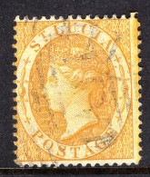 St Lucia 1864-76 QV - Wmk. Crown CC - P.14 - 4d Yellow Used (SG 16) - St.Lucia (...-1978)