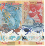 EAST CARIBBEAN New  $ 2   Polimer  2023  PW61   (40th Anniversary Of Eastern Caribbean Central Bank)   UNC - Caraibi Orientale