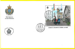 SAN MARINO 2021 FDC 100° Distaccamento Dei Carabinieri A San Marino CONGIUNTA - FDC