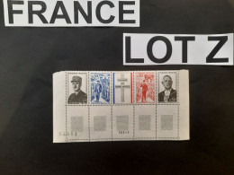 FRANCE DE GAULLE 1971 No 1698A  LOT Z  Nos 400 à 403 ETAT NEUF 1 BANDE Bas De Feuille Numérotée MINT STRIPS - Collections (without Album)