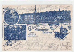 39000302 - Lithographie. Gruss Aus Woltersdorfer-Schleuse. Abgebildet Ist Ein Pavillon, Die Teufelsbruecke, Eine Ansich - Wilmersdorf