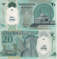 EGYPT New 20 Pounds  PW82  "POLIMER"  2023.(Mosque In Cairo + Pyramid, War Chariot, Statue Of Goddess Isis At Back) UNC - Egypt