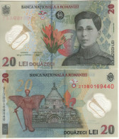 ROMANIA  New 20  Lei  Dated 01.12.21  POLIMER  Pnew  (Ecatarina Teodoroiu At Front +  Archangel Gabriel, Mausoleum ) - Romania