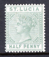 St Lucia 1883-86 QV - Wmk. Crown CA - Die I - ½d Dull Green MNG (SG 31) - St.Lucia (...-1978)