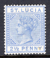 St Lucia 1883-86 QV - Wmk. Crown CA - Die I - 2½d Blue HM (SG 33) - St.Lucia (...-1978)