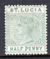 St Lucia 1883-86 QV - Wmk. Crown CA - Die I - ½d Dull Green Used (SG 31) - Ste Lucie (...-1978)