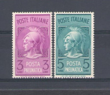 1947 Italia - Repubblica, Posta Pneumatica 2 Valori Centratura Perfetta N. 18/19 MNH** - Poste Exprèsse/pneumatique