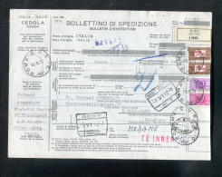 "ITALIEN" 1972, Auslandspaketkarte Ex Roma Nach Gent, Frankatur ! (B1130) - Paketmarken