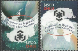 Chile Chili 2009 IPY Int Polar Year Joint Issue Set Of 2 Stamps MNH - Cile