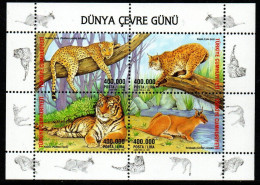 Türkei 2002 - Mi.Nr. Block 44 - Postfrisch MNH - Tiere Animals Raubtiere - Félins
