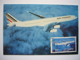 Avion / Airplane / AIR FRANCE / Airbus A340 / Carte Maximum Nouvelle Calédonie - 1946-....: Moderne