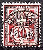 Schweiz Suisse 1894: Faserpapier Mélée: Zu 61B Mi 54Y Yv 65 / 10c Mit Voll-⊙ THÖRINGEN 28.II.00 (Zu CHF 0.75) - Usados