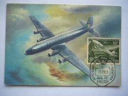 Avion / Airplane /  ALITALIA / Douglas DC-4 / Carte Maximum Argentine - 1946-....: Moderne
