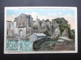 CP SANTO DOMINGO (M2115C) Ruinas De La Iglesia San Francisco Y Manicomio Padre Billini (3 Vues) 1928 - República Dominicana