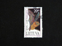 LITUANIE LIETUVA YT 495 OBLITERE - CHAUVE SOURIS BAT NOCTULE COMMUNE - Lituania