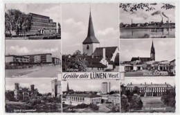 39064202 - Luenen, 8 Abbildungen Mit Berufsschule U. Zeche Viktoria Gelaufen, Mit Marke Und Stempel Von 1965. Leichte A - Unna