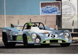 24 Heures Du Mans 1972 - Les Vainqueurs Pescarolo/Hill En Matra-Simca - France Carte Maxi - Prémier Jour D'Emission - Auto's