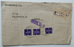 1945 - RACCOMANDATA VIAGGIATA IN NAPOLI Al PREFETTO AFFRANCATA Con 3 BOLLI POSTA AEREA Da 1£ - Marcofilía