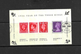 GREAT BRITAIN COLLECTION.  MINIATURE SHEET 70TH ANN. YEAR OF 3 KINGS. USED. - Used Stamps