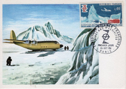 Expéditions Polaires Francaises - 20 Ans D'Activités - France Carte Maxi - Prémier Jour D'Emission - Polar Flights