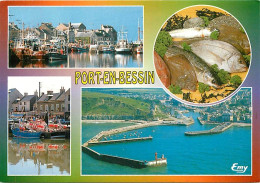 14 - Port En Bessin - Multivues - Bateaux - Poissons - Flamme Postale De Port En Bessin - CPM - Voir Scans Recto-Verso - Port-en-Bessin-Huppain