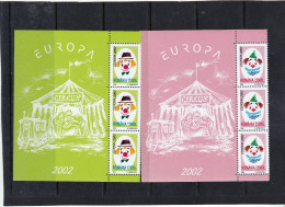 Romania 2002 Europa, Circus 2 M/ss,HALF, Mint NH, History - Performance Art - Europa (cept) - Circus - Neufs