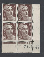 CD 715 FRANCE 1946 COIN DATE 715  :  24 1 46 TYPE MARIANNE DE GANDON TROIS RONDS - 1940-1949