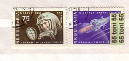 1961 SPACE - Vostok 2 (Titov) 2v.- Used/gest.(O)  BULGARIA / Bulgarie - Usados