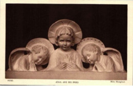 Sculpture Dite " Jesus, Joie Des Anges "  Une Signature Mlle Monginot. -  Braun Et Cie Editeurs. Carte Datée  Juin 1936 - Sculptures