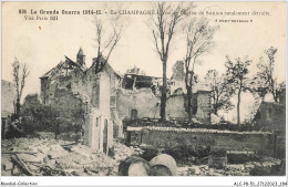 ALCP8-51-0808 - La Grande Guerre 1914-15 - En CHAMPAGNE - Vue De L'église De SOUAIN Totalement Détruite - Souain-Perthes-lès-Hurlus